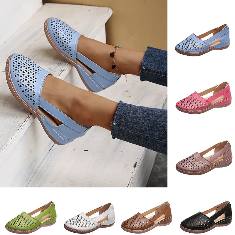 

2022 Summer Women Sandals Wedges Orthopedic Hollow Out Ladsies Casuasl Shoes Slip On Vintage Female Sandals Chaussure Femme