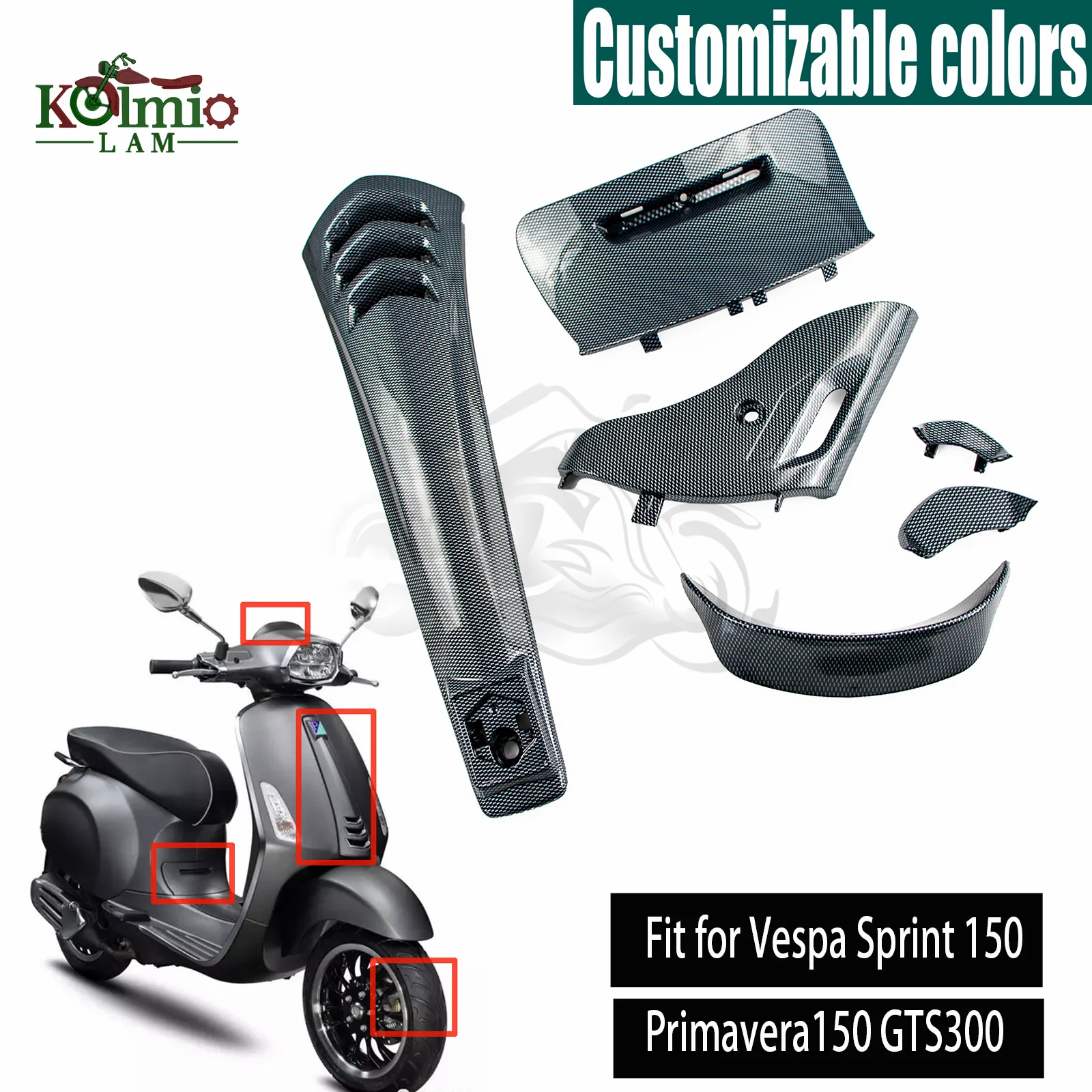 

Fit for Vespa Sprint 150 Primavera 150 GTS300 Motorcycle Accessories Fairing Cover Panel Part Guard GTS 300