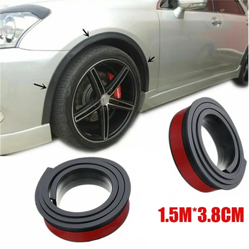 

1.5m Car Wheel Fender Strip Extension Flares Arch Protector Rubber Moulding Trim Anti Collision Protector (Width:38mm)