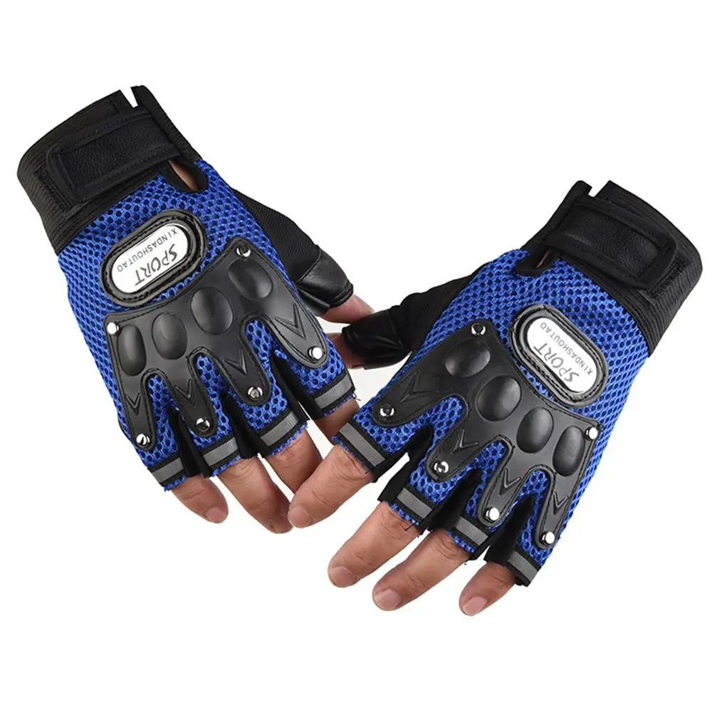 

Hiking Cycling Palm Breathable Motocycle Gloves Half Finger Fingerless Gloves Bicycle Gloves Riding Gloves PU Leather
