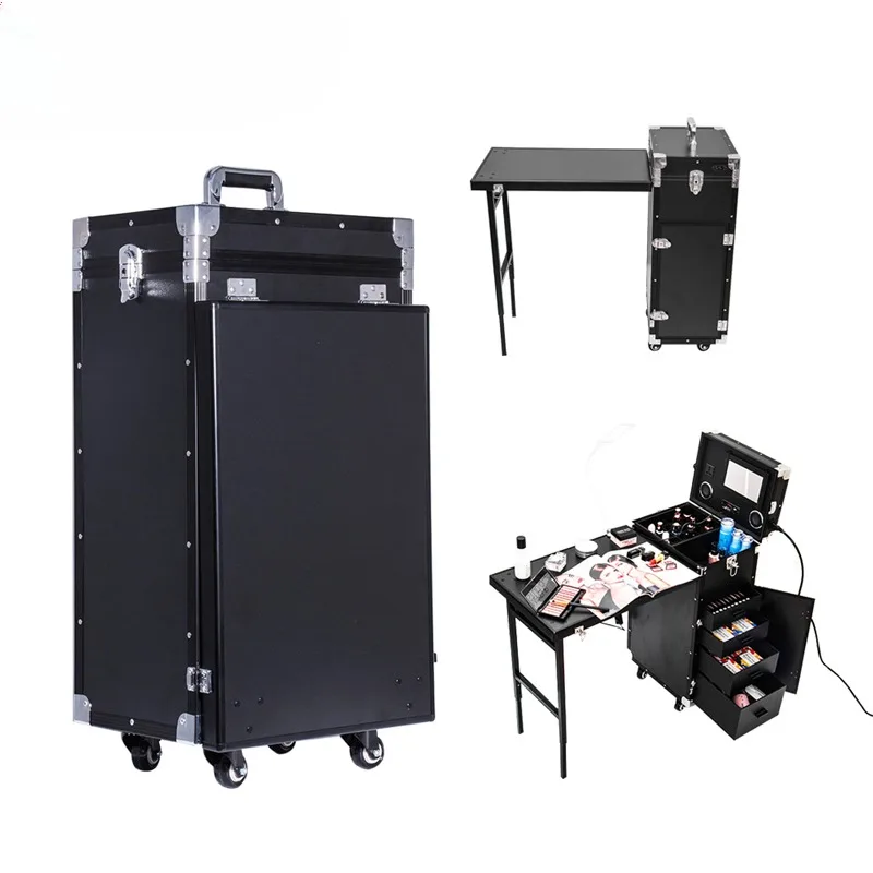 2 в 1 тележка для макияжа чехол маникюра маникюрный стол с динамиком ящиками