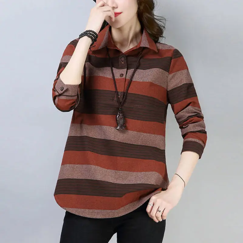 Новинка 2023 весенне-осенняя модная нестандартная рубашка в полоску с пуговицами