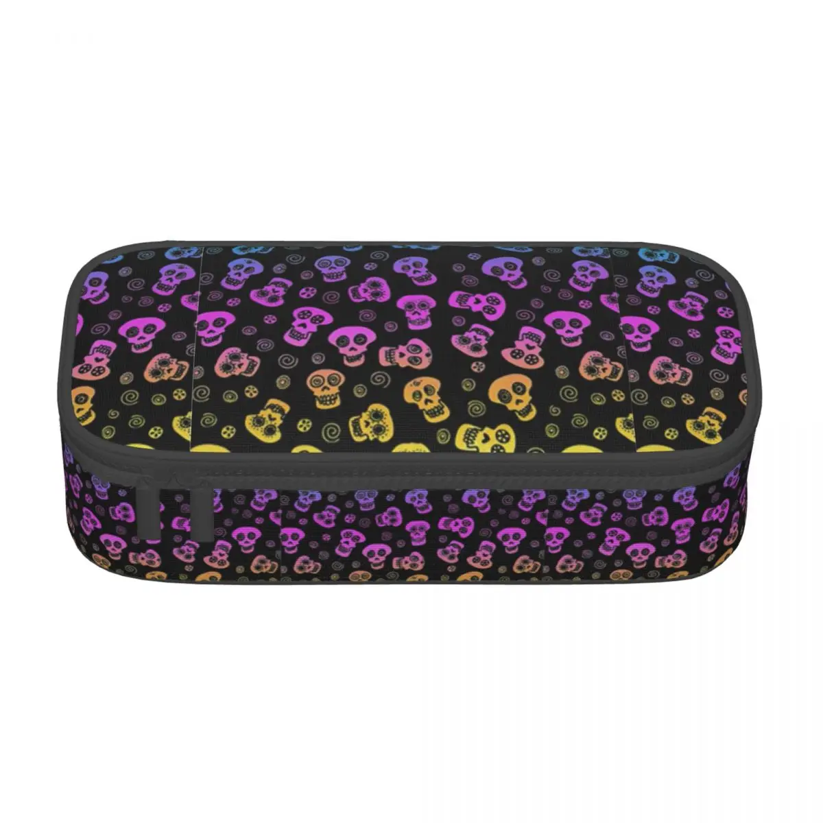 

Милый карандаш с рисунком в виде черепа, фотография с эффектом омбре, пенал на молнии для начальной школы, детский ретро-органайзер для ручек