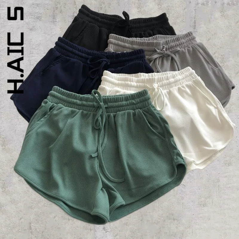 

H.Aic S Women Short Pants New Quality Cotton Gauze Sleep Loose-Fitting Pajama Pants Straight Pant Women Short Pants Female