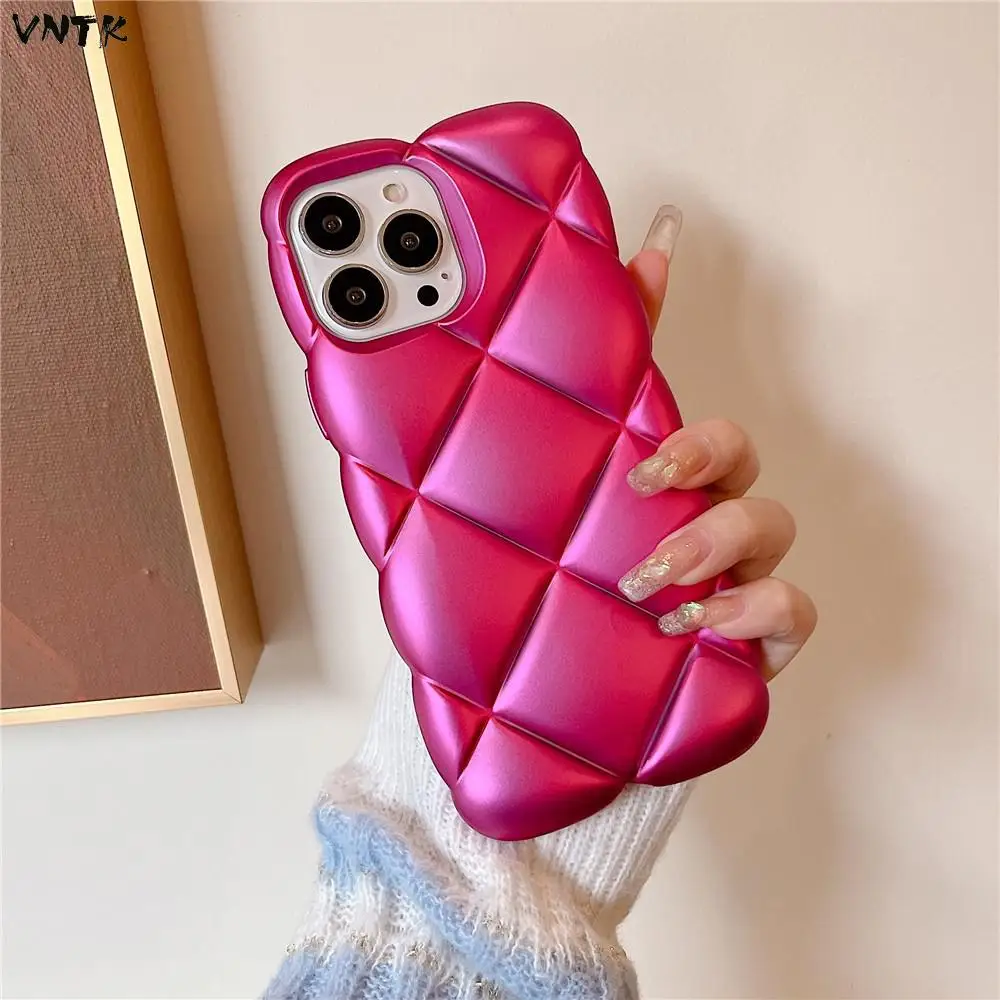 

Three-dimensional Geometry Fluorescence Candy Colors Couple Soft Case For Iphone 11 12 13 Pro Max Female Anti-drop Cover Fundas