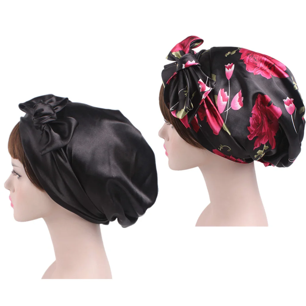 

Cap Women Hair Sleeping Satin Bonnet Silk Hats Hat Chemotherapy Loss Night Curly Wrap Caps Beanie Braids Head Silky Chemo