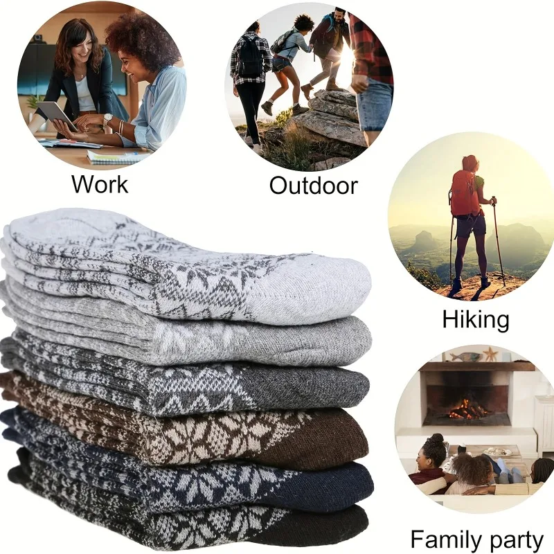 5 Упаковок Разноцветных Толстых Теплых Носков До Середины Икры В Национальном