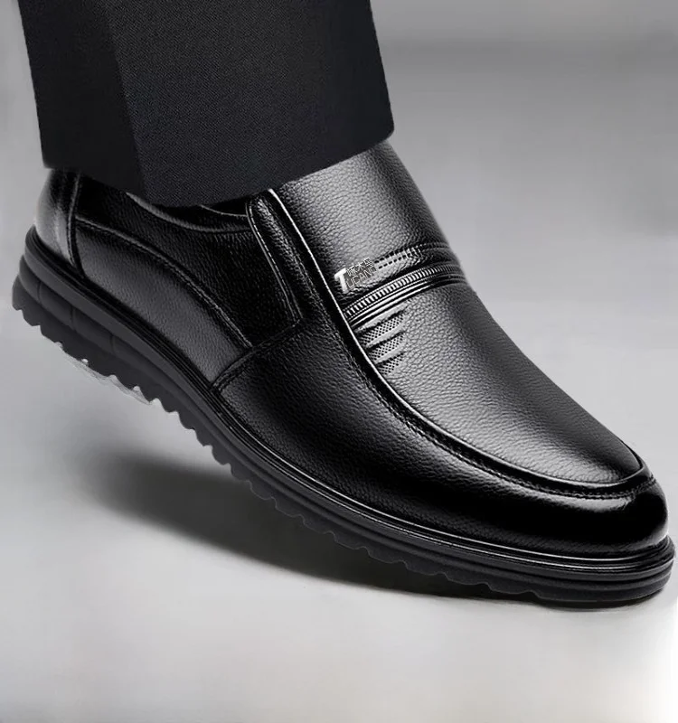 Мужская обувь Woodpecker зимняя теплая кожаная из натуральной кожи на флисовой