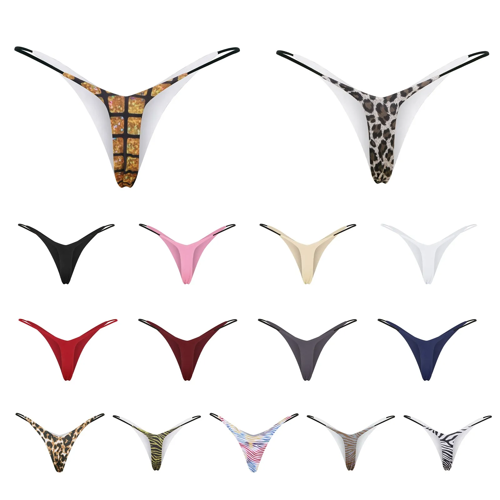 

Women'S Sexy Thong Leopard Cozy Seamless Open Waist Panties Elastic Breathable G-String Lingerie G-String Ultra-Thin Underpants