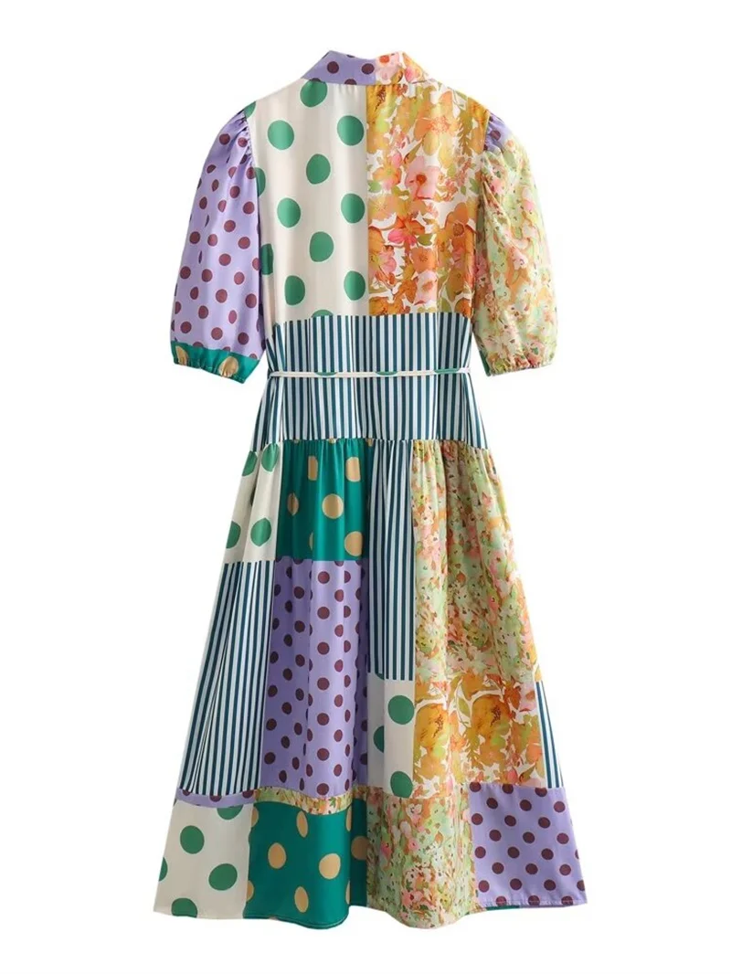 KEYANKETIAN новинка 2024 года женское разноцветное платье-рубашка в горошек летнее