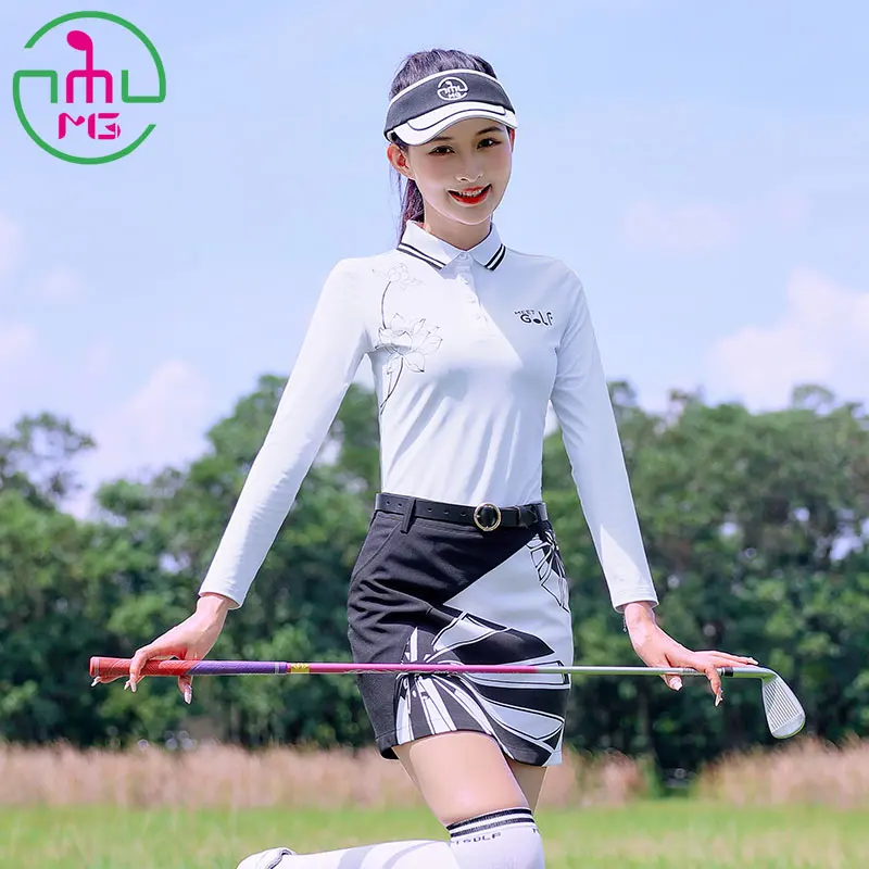 

Женская одежда MG Golf, новинка, осенняя рубашка-поло для женщин, высококлассные облегающие рубашки для гольфа, женский спортивный костюм, юбка...
