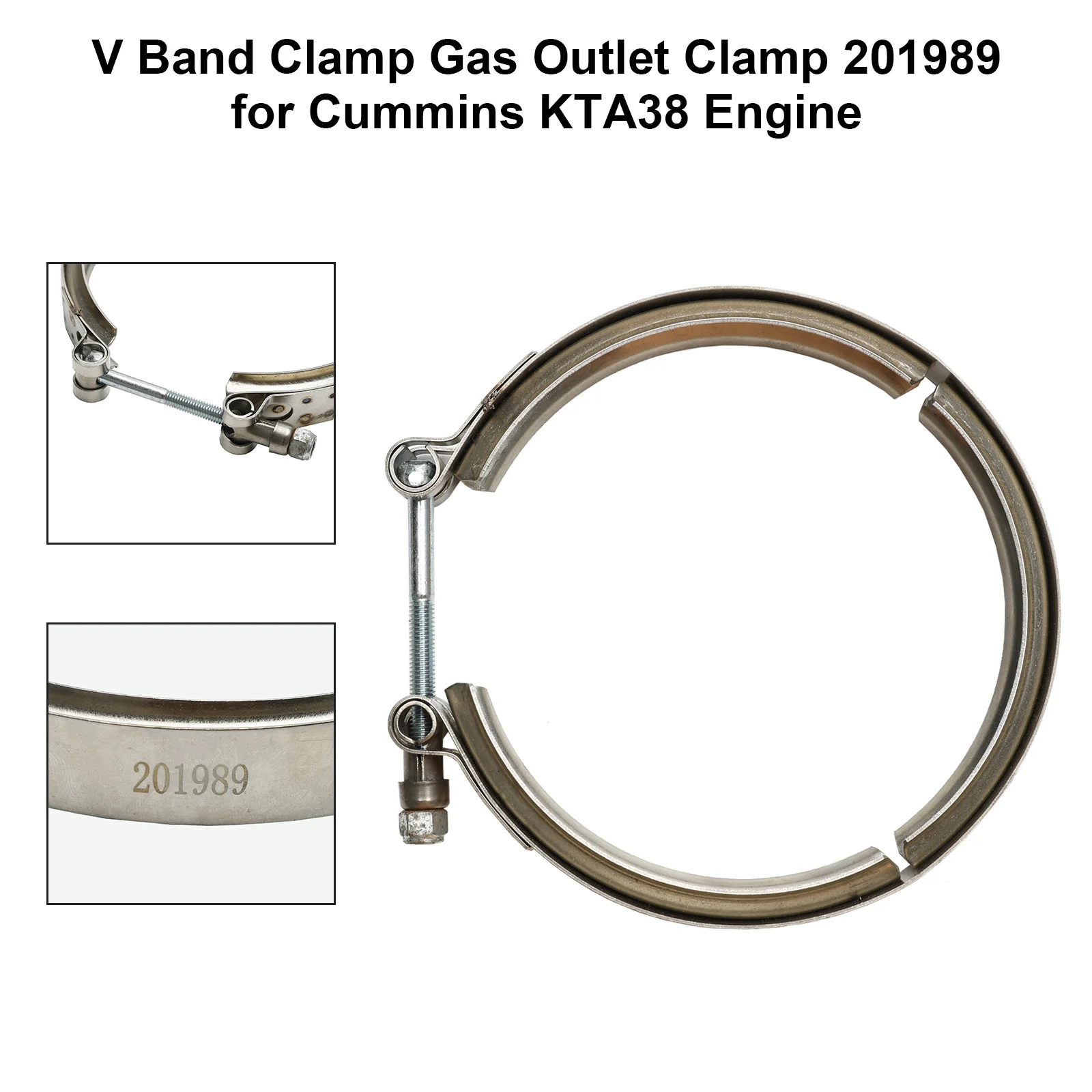 

Areyourshop V Band Clamp Gas Outlet Clamp 201989 for Cummins KTA38 Engine