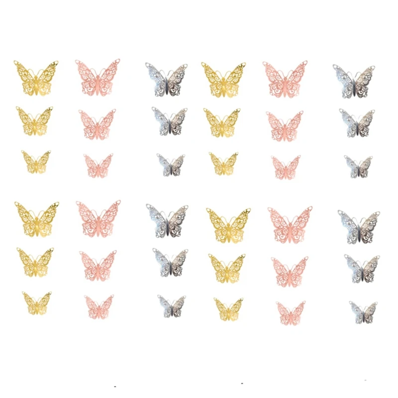 

HOT SALE 36 Pieces Butterfly Cake Topper, Butterfly Cupcake Topper For Birthday Baby Shower Wedding Party Supplies