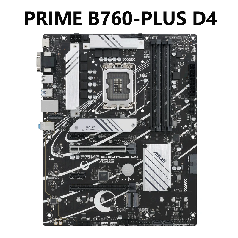 

ASUS PRIME B760-PLUS D4 Intel B760 LGA 1700 ATX Motherboard PCIe 5.0, 3 PCIe 4.0 M.2 Slots, DDR4, Realtek 2.5Gb Ethernet, HDMI