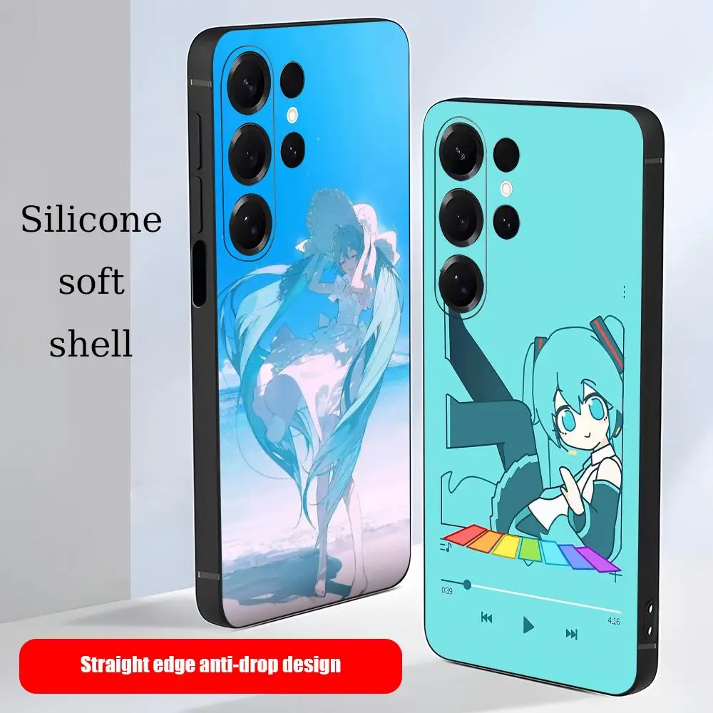 Фото Чехол для телефона H-HatsuneS Anime для Samsung Galaxy S26 S25 S24 S23 S22 S21 Plus Ultra M-MikuS Fold A, мягкий, черный. №2
