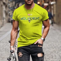 summer new mens moon knight 3dprinting english letter word t shirt top mens fashion street personality short sleeved shirt