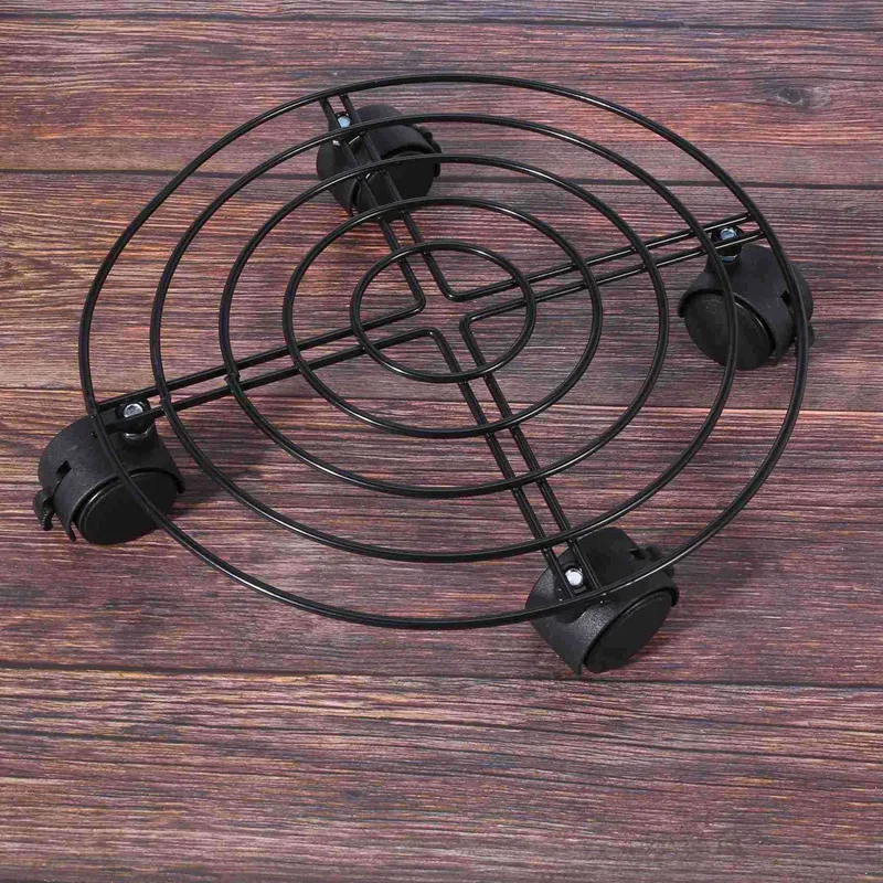 

2X Metal Plant Flower Pot Stand Trolley Caddy On Wheels Indoor Outdoor Home Garden Tools