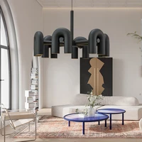 2022 nordic creative macaron chandeliers for living room office bar home decor u shape led pendant lamps indoor lighting fixture