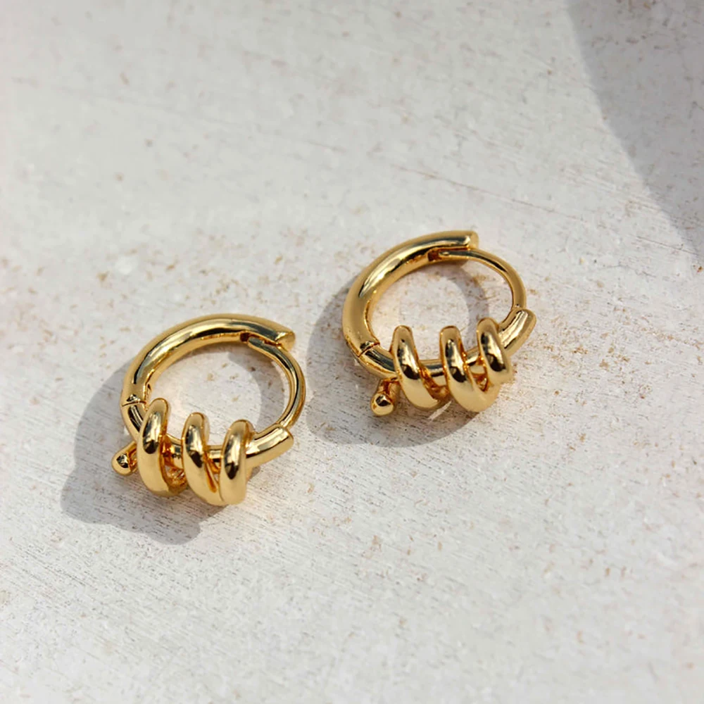 Золотые серьги-кольца SLOONGJEWELRY