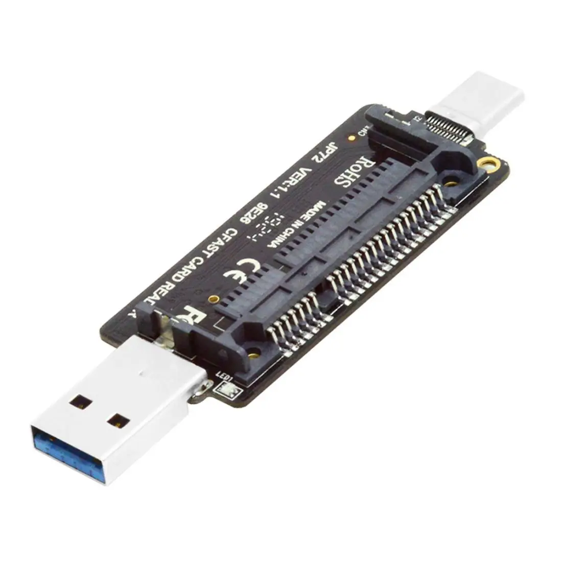 

Jimier CFast Card Reader Adapter,USB 3.0 ＆ USB-C Type-C Male to CFast 2.0 Card PCBA Adapter for Desktop Laptop