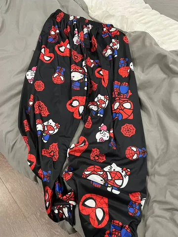 MINISO Молочный шелк Пижамные штаны Hello Kitty и Человек-паук