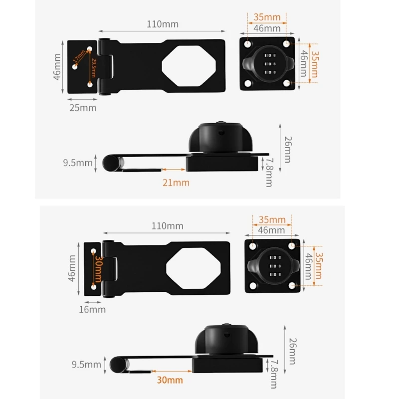 Механический 3-значный кодовый замок с паролем защитный для шкафа металлический