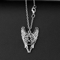 gothic punk necklace for men pentagram angel wing pendant choker accessories for women jewelry dropship suppliers wholesale