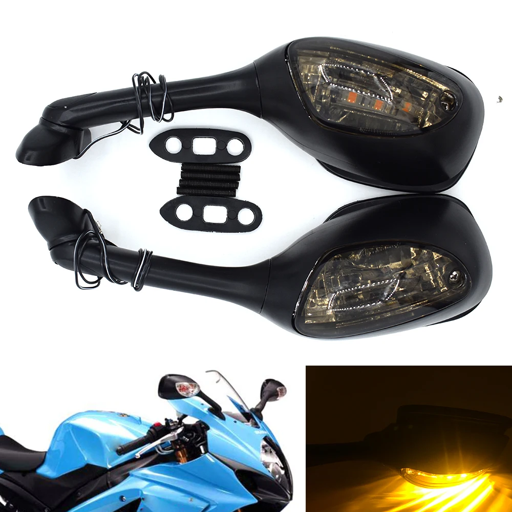 

Боковое зеркало заднего вида для мотоцикла светильник Тель поворота для Suzuki K6 K7 K8 GSXR600 GSXR 750 GSX-R 1000 SV650 SV1000, дымовой объектив