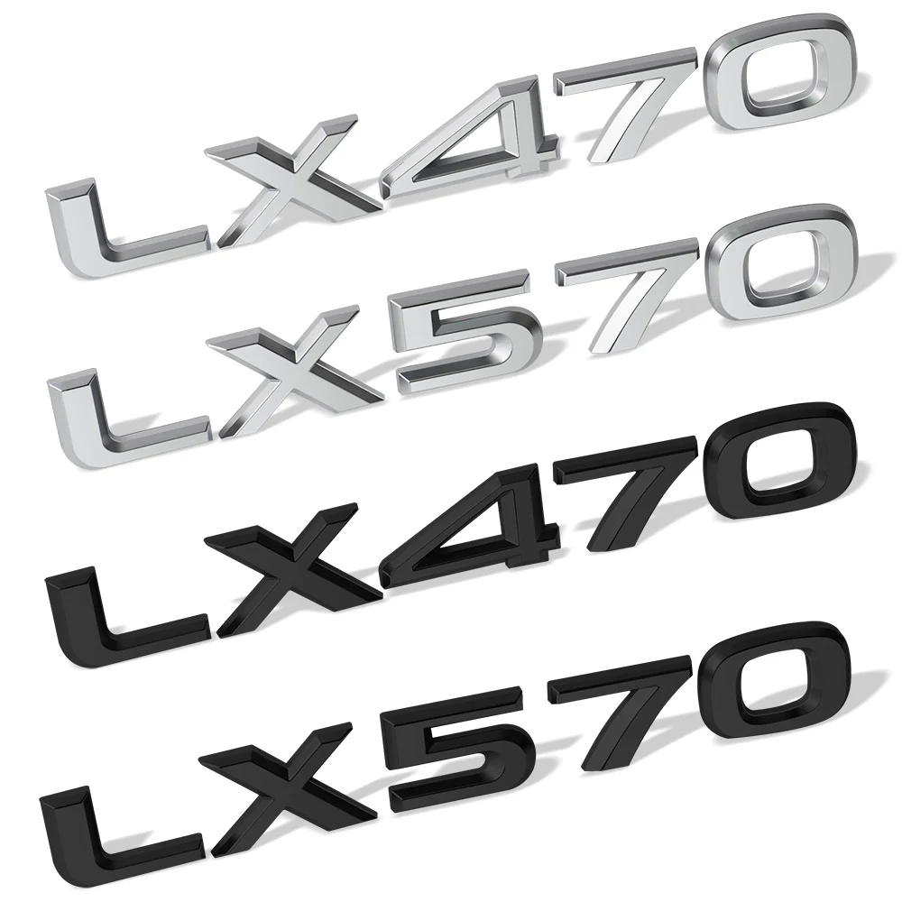 

Черная серебряная наклейка LX470 LX570 с буквенным номером, логотип 3D, наклейка для Lexus LX 470 570, аксессуары для замены задней двери БАГАЖНИКА АВТОМ...
