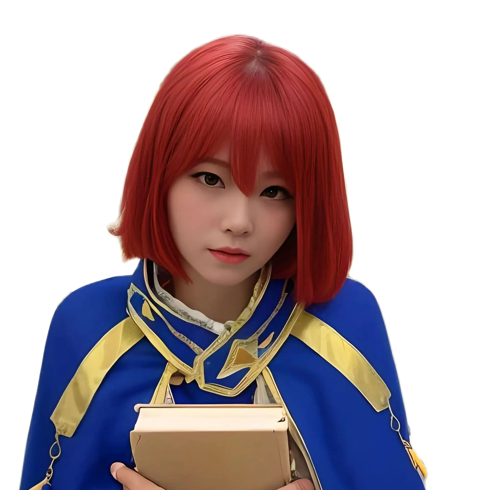 Парик для косплея аниме Akagami no Shirayukihime Shirayuki ярко-красный с короткими волосами