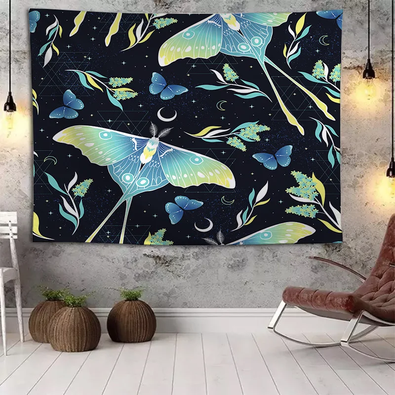 Настенный гобелен с принтом бабочки экзотические аксессуары декор эстетические