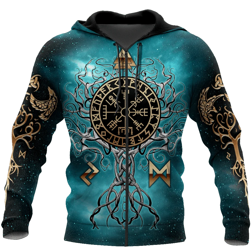Spring and Autumn Men's Street Warrior Tattoo New Fashion Sports Suit Personalized Custom 3D Printing Hoodie/Light Jacket Male