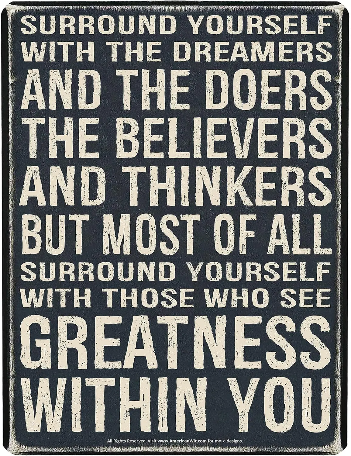 Цитата MER WT Motvtonl Metl Tn Wll Rusty Retro Lookng Sgn (16 x 12 5 дюймов) (Вкруг себя с Дремерами и ДВЕРИ T