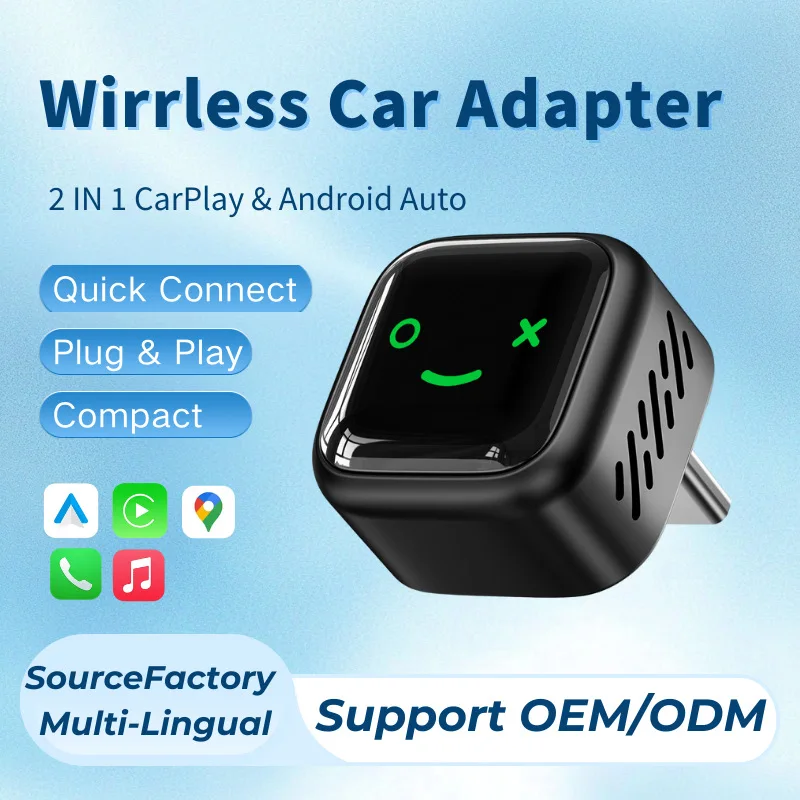 Фото 2026Новый проводной к беспроводному Carplay Box 2в1 Carplay & Android Auto MIni адаптер Plug & Plug для Mazda Audi Mazda Toyota VW MG kia №1