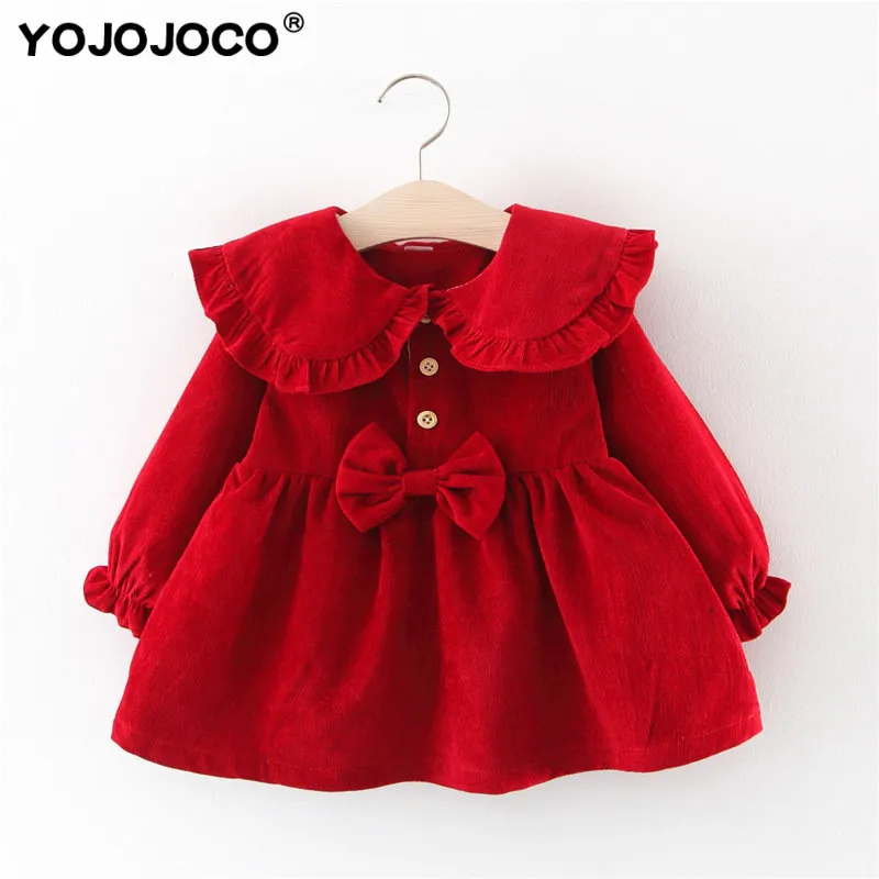 Платье для маленьких девочек Осень-зима милое платье принцессы с длинным рукавом