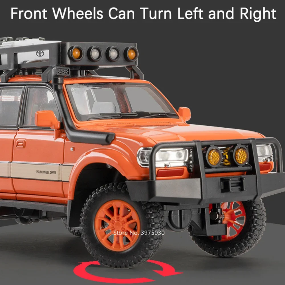 Масштаб 1:24 Toyota Land Cruiser LC80 модель автомобиля игрушечный сплав литой под давлением 6