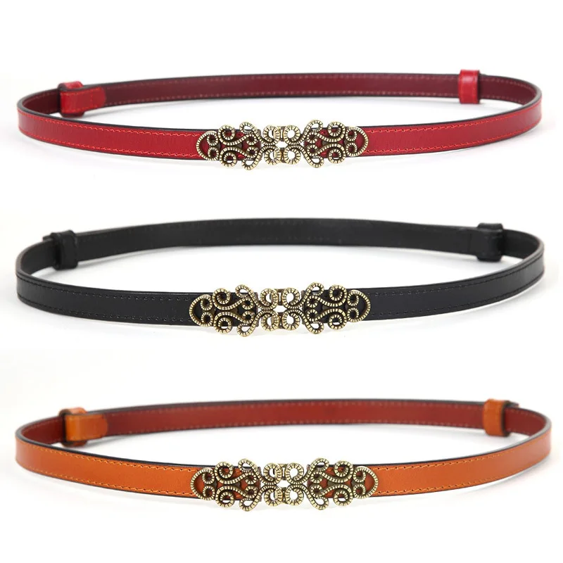 

Кожаный женский ремень с узором для отдыха на открытом воздухе Спортивное джинсовое платье Регулируемый тонкий ремень модный универсальны...