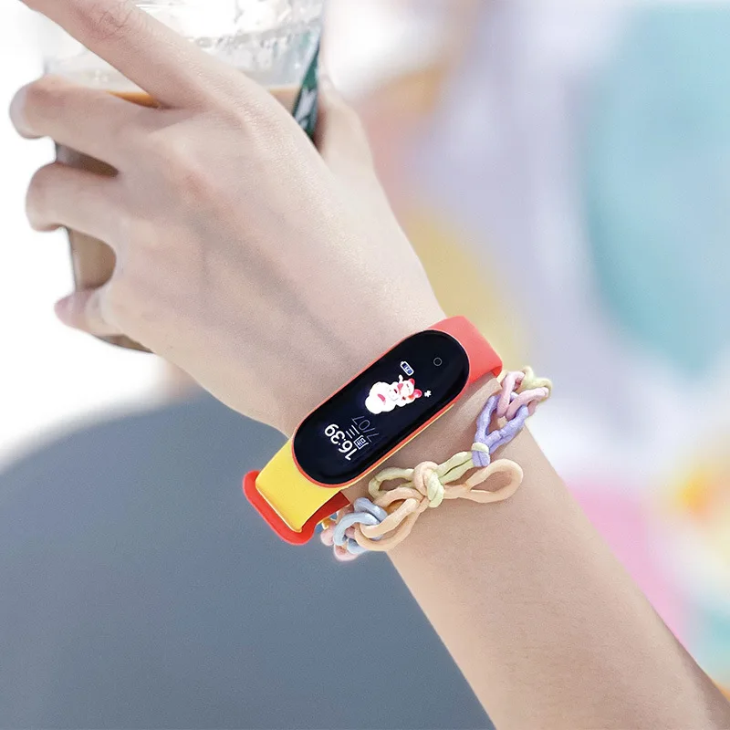For Xiaomi Mi Band 7 6 5 4 3 Watch Silicone Solo Loop Wrist Two Color Strap Accessories Stylish XiaoMI band Belt Bracelet
