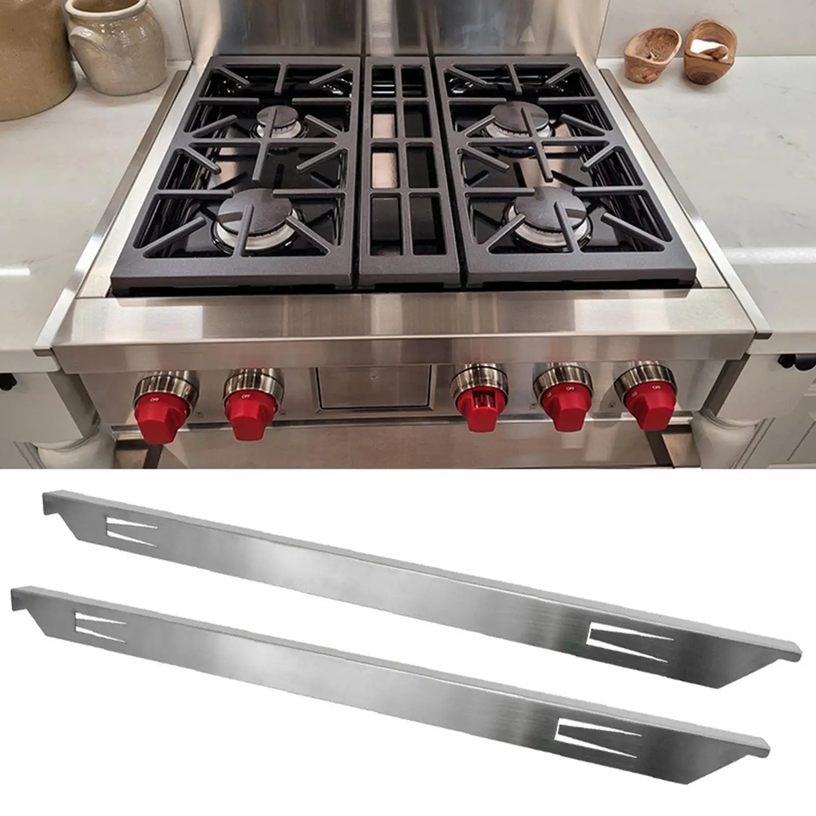 Stove Gap Covers | Stove Guard Stove Top Protector | Stovetop Gap Filler Stainless Steel, 1 Pair Kit