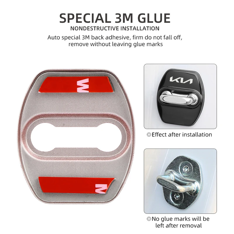 4 шт. защитный чехол для автомобильного дверного замка KIA Picanto K3 K5 K7 Rio Ceed Sportage Seltos