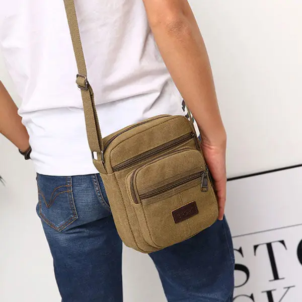 

Men Canvas Bag Shoulder Bag Korean Version Casual Canvas Men Bag Business Cross Body Bag Small Cross Bag Backpack Shoulder