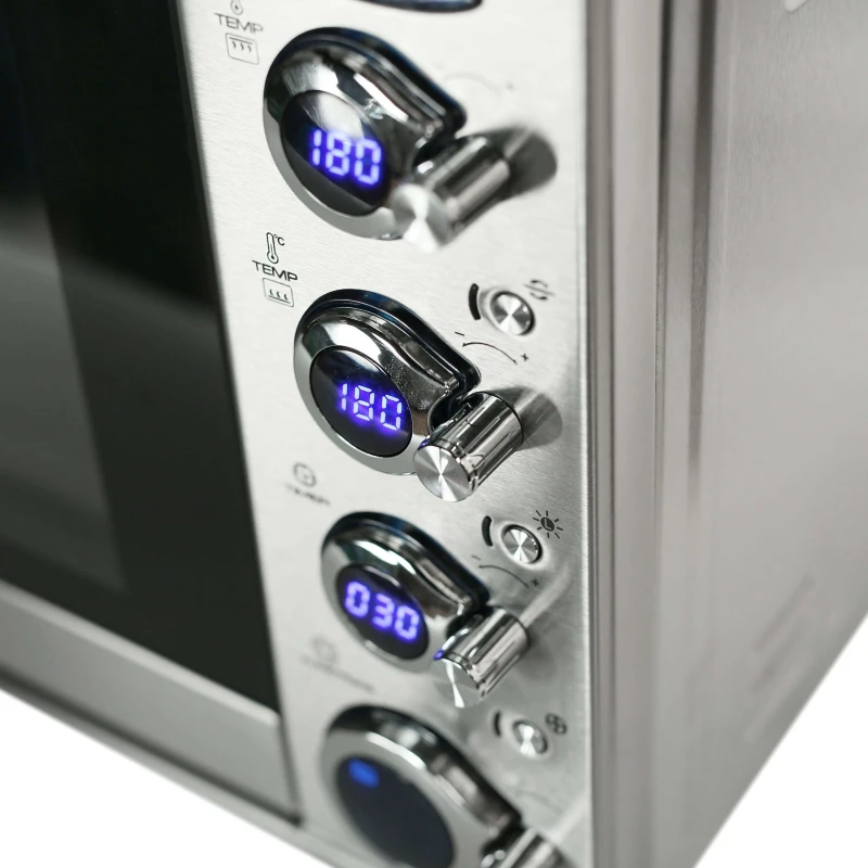 Мини печь GEMLUX GL OR 1538LUX (мощность 1800 Вт объем 38 л электронное управление корпус из нержавеющей стали)|Духовки| |