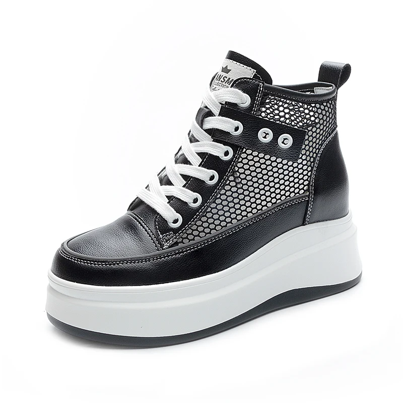 High Heeled Designer Shoes Ladies Genuine Leather Casual Sneakers Women 2023 White Elegant Running Athletic Shoe Summer Footwear