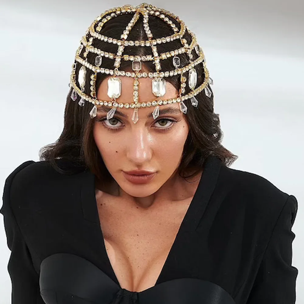 Роскошная головная повязка Stonefans с искусственными элементами для женщин полый