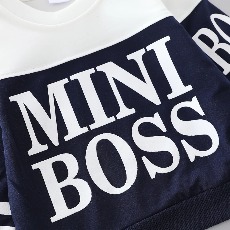 Украшение с алфавитом Boss подходящий цветной костюм детская одежда из двух