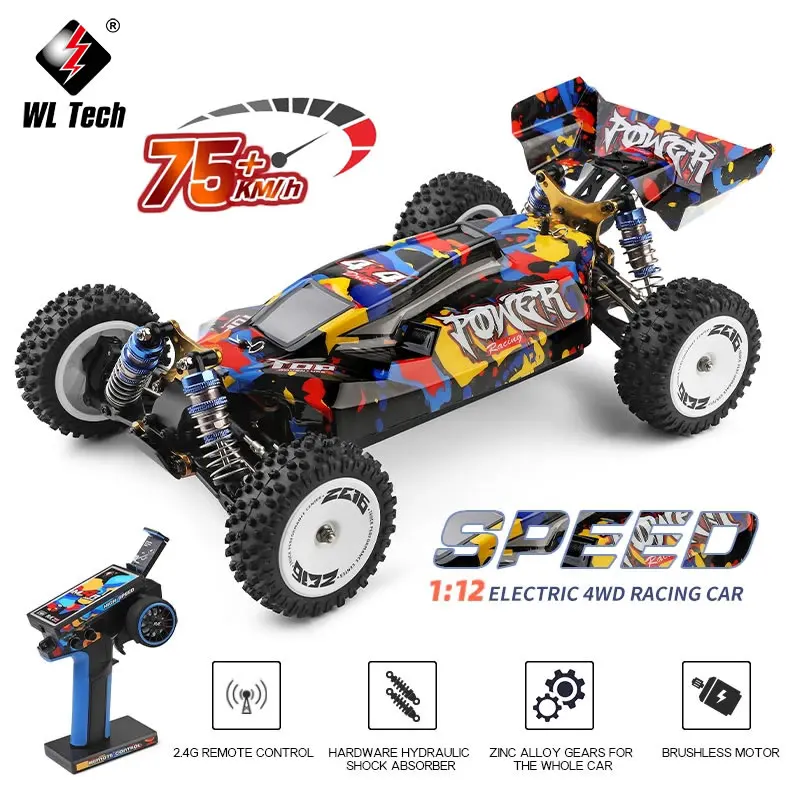 

WLtoys WL 124007 V8 1:12 4WD 75KM/H RTR RC Racing Car One Hand Remote Control Brushless Off-Road Drift Toys Adults Boy Kids Gift