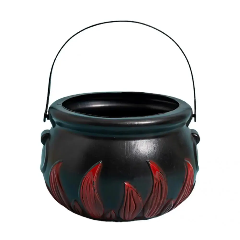 

Comfortable to Grip Plastic Halloween Candy Cauldron Kettle for Home Decor