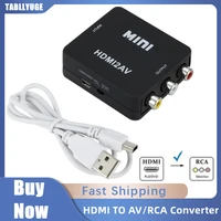 hdmi2av rca avcvsb lr video to hdmi compatible av scaler adapter hd video converter box 1080p support ntsc pal