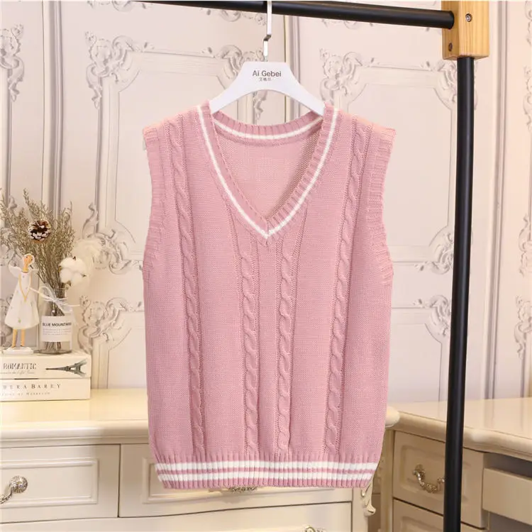 Женский свитер жилет пуловер осенне-зимние свободные свитера с V-образным