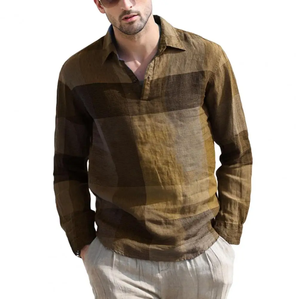 

Stylish Long Sleeves Thin Vintage Friendly to Skin Men Spring Shirt for Daily Wear Men Spring Shirt Men Autumn Shirt